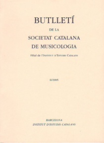 Butlletí de la Societat Catalana de Musicologia II / 1985