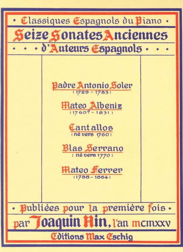 Seise Sonates Anciennes d’auteurs Espagnols