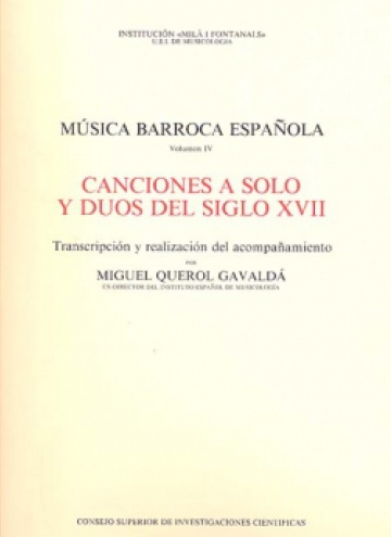 Música barroca española vol. IV - Canciones a solo y a duo del siglo XVII