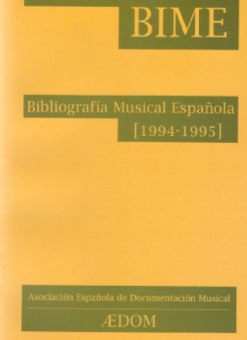 Bibliografía Musical Española (1994-1995)