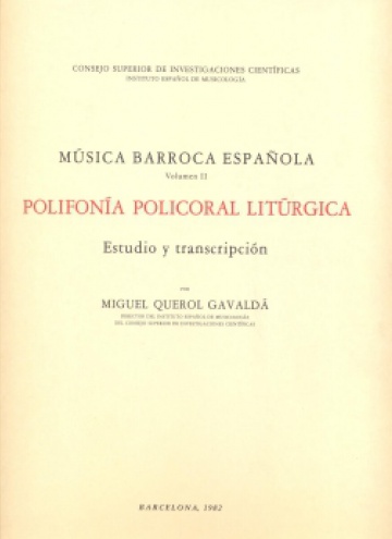 Música barroca española Vol. II - Polifonia Policoral Liturgica