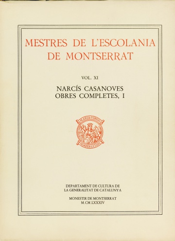 Mestres de l’ Escolania Vol.11. Narcís Casanoves I