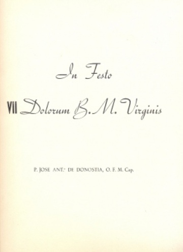 In Festo VII Dolorum B.M. Virginis