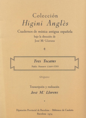 Colección de música antigua española: Tres tocatas